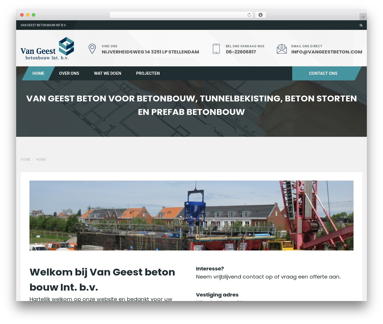ConstructorOne WordPress page theme - vangeestbeton.com