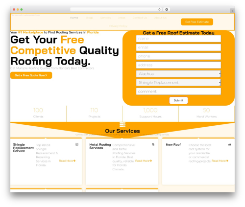 Custom form WordPress plugin - floridaroofmarketplace.com