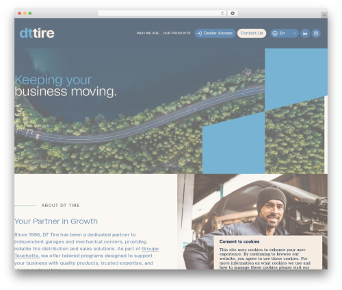 Vortex theme WordPress - dttire.ca