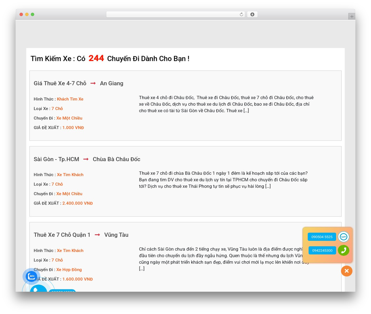 WordPress theme Datxe - xedonsanbay.com