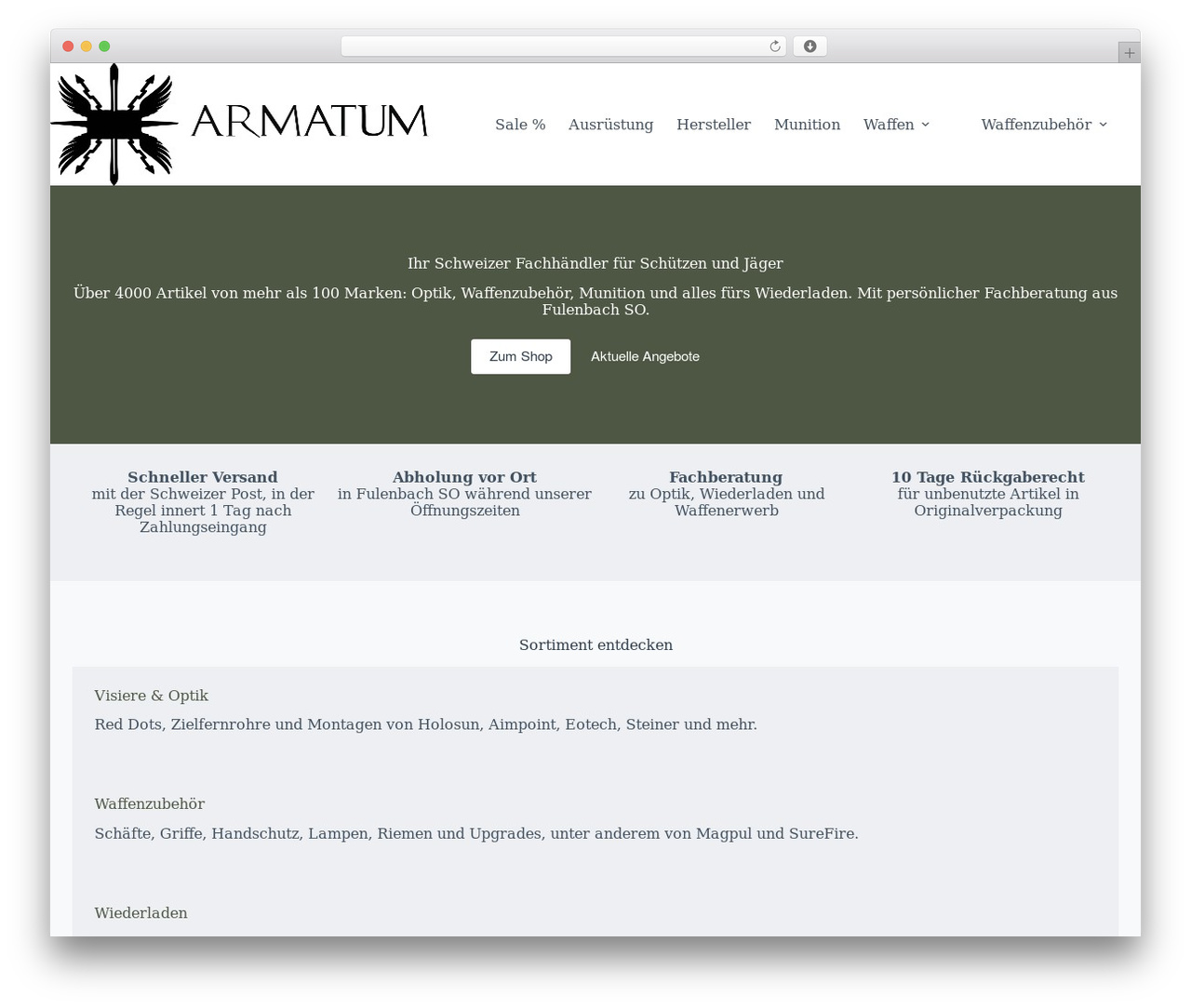 Blocksy WordPress ecommerce theme - armatum.ch
