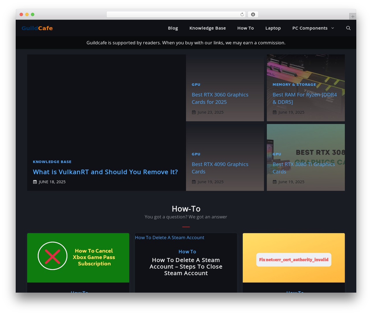 Guildcafe Child WordPress theme - guildcafe.com