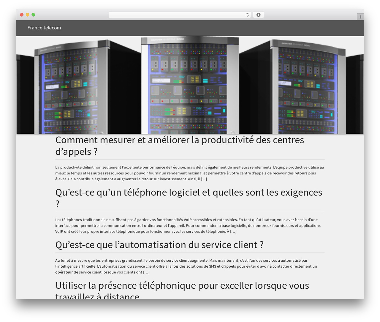 Simple Bootstrap WordPress theme - francetelecomna.com