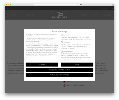 Tomisolas WordPress theme design - propilots.de