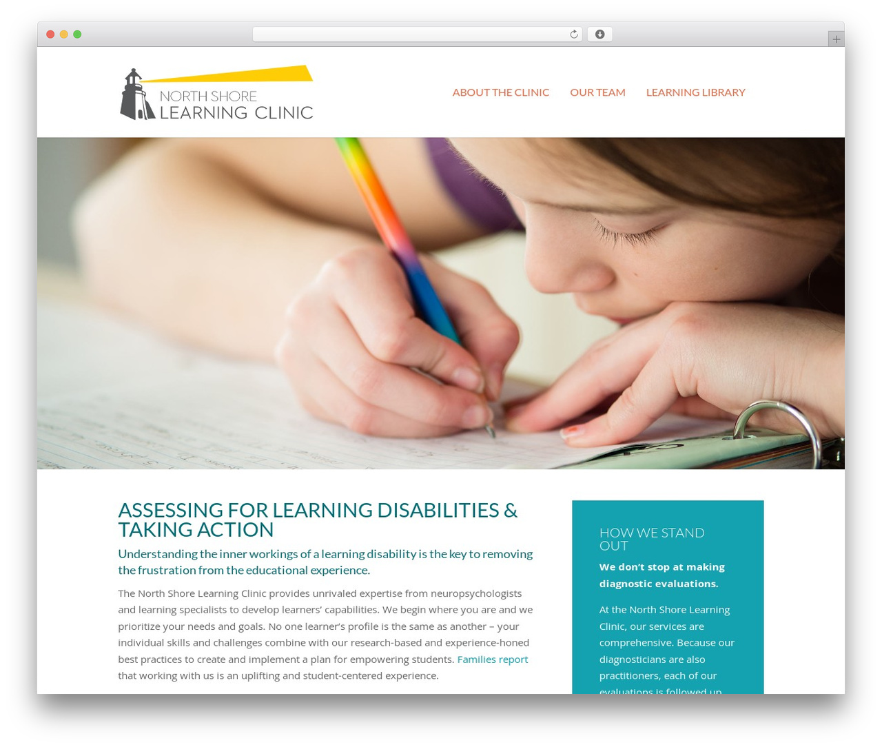 WordPress theme Divi - northshorelearningclinic.com