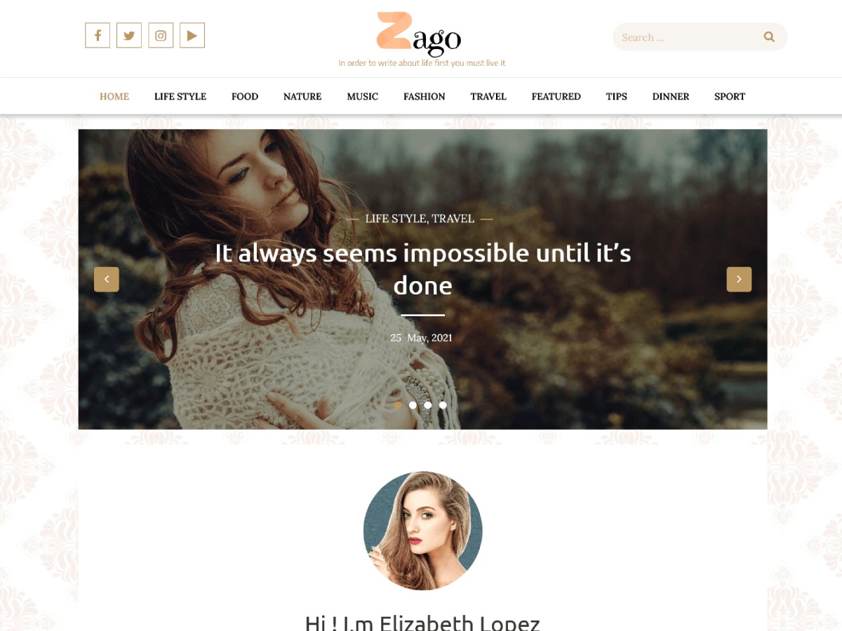 Zago WordPress page template