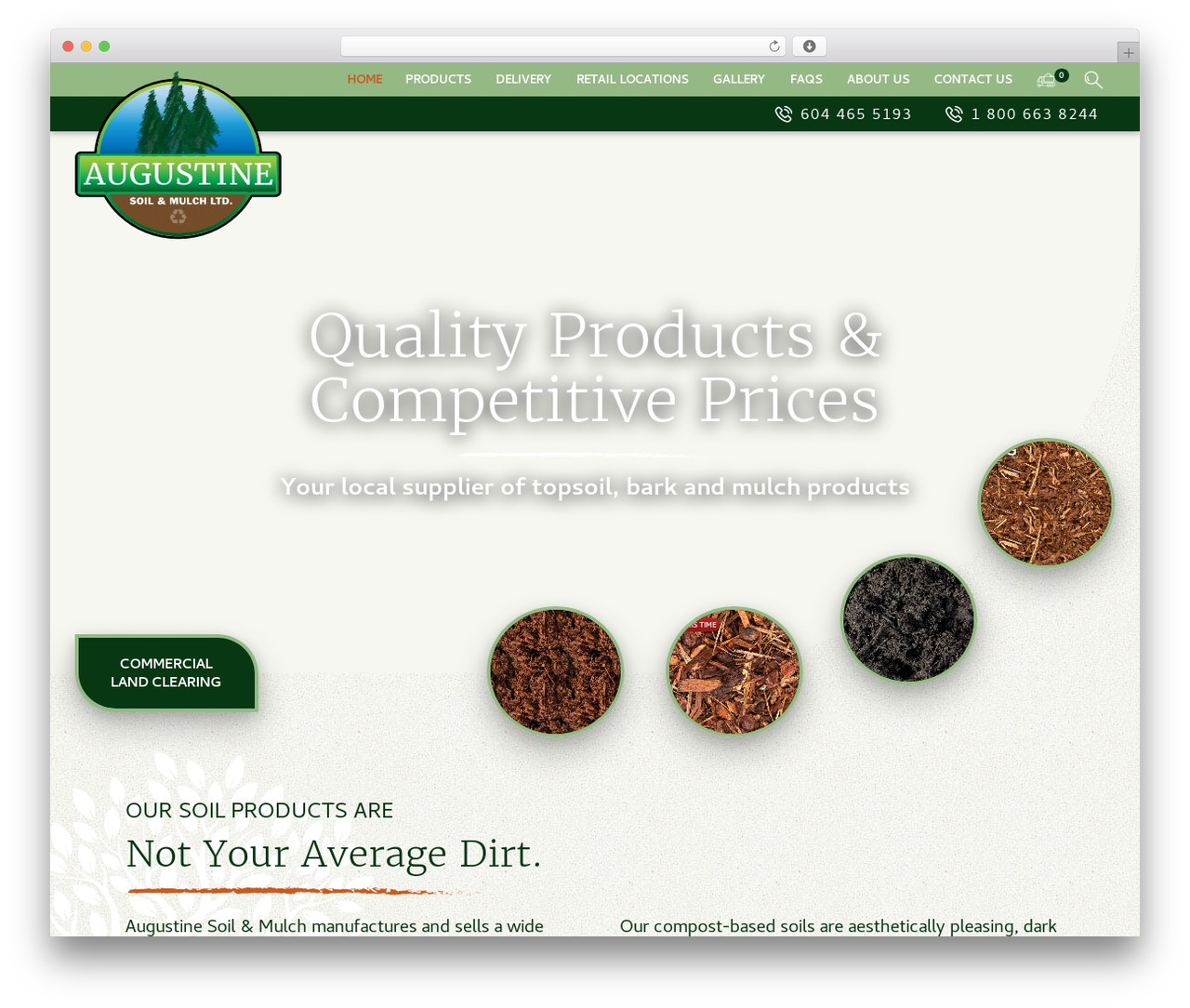 Augustine Soil WordPress theme - augustinesoilandmulch.com