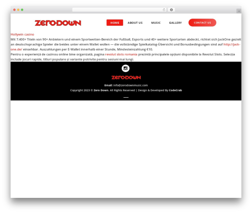 Best WordPress theme CodeCrab Technologies - zerodownmusic.com