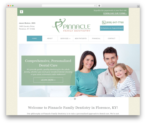 Practice WordPress theme - pinnaclefamilydentistry.com