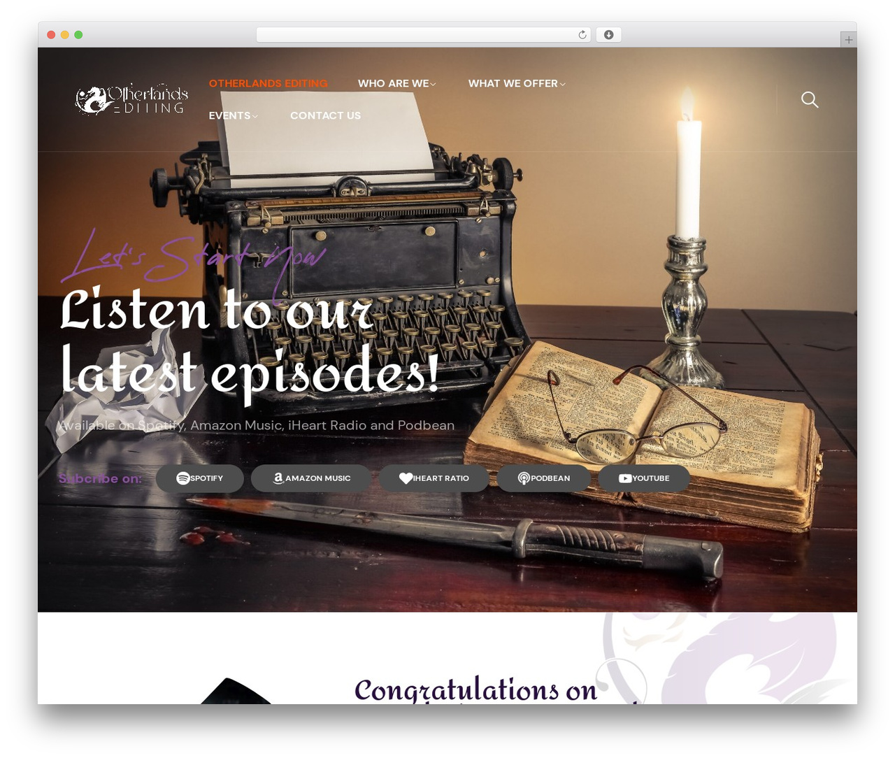 Theme WordPress Podover - otherlands-editing.com