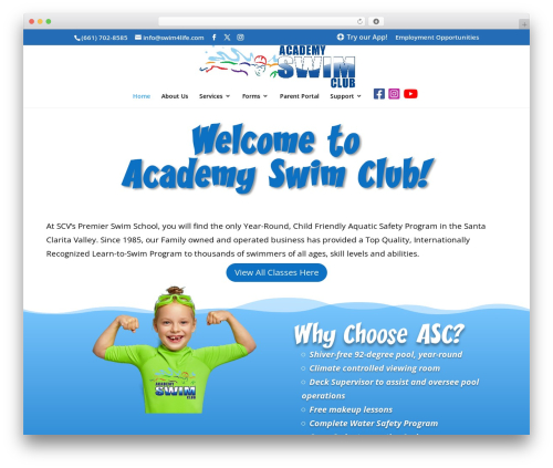 WordPress theme Divi - swim4life.com