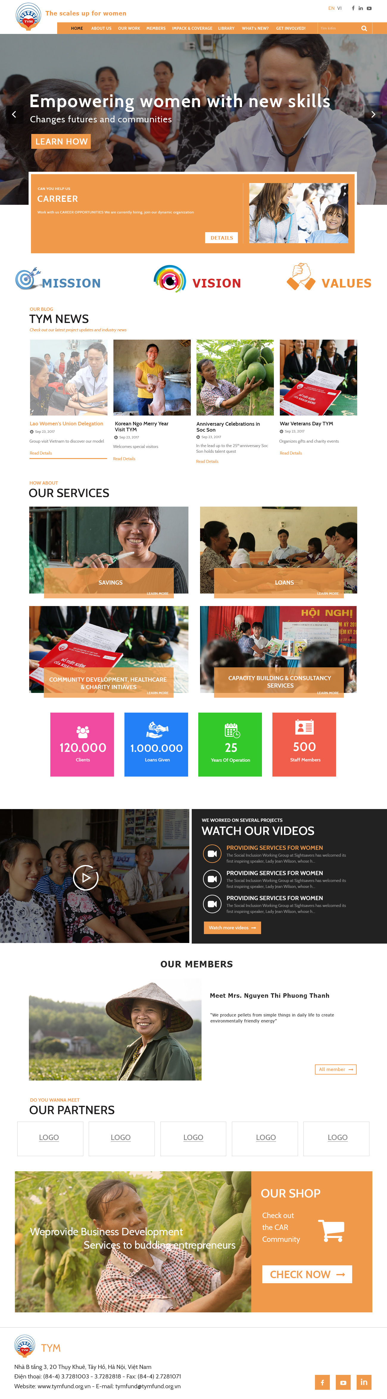 WordPress theme TYM by Onego Teams