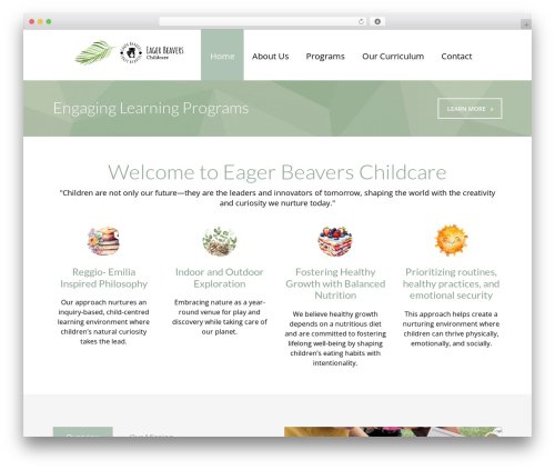 Fable premium WordPress theme - eagerbeaverschildcare.com