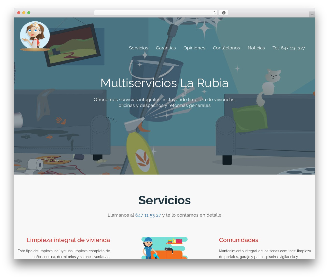 Azulapp WordPress theme - multiservicioslarubia.com