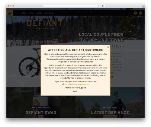 Theme WordPress Beaver Builder Theme - defiantbicycles.com