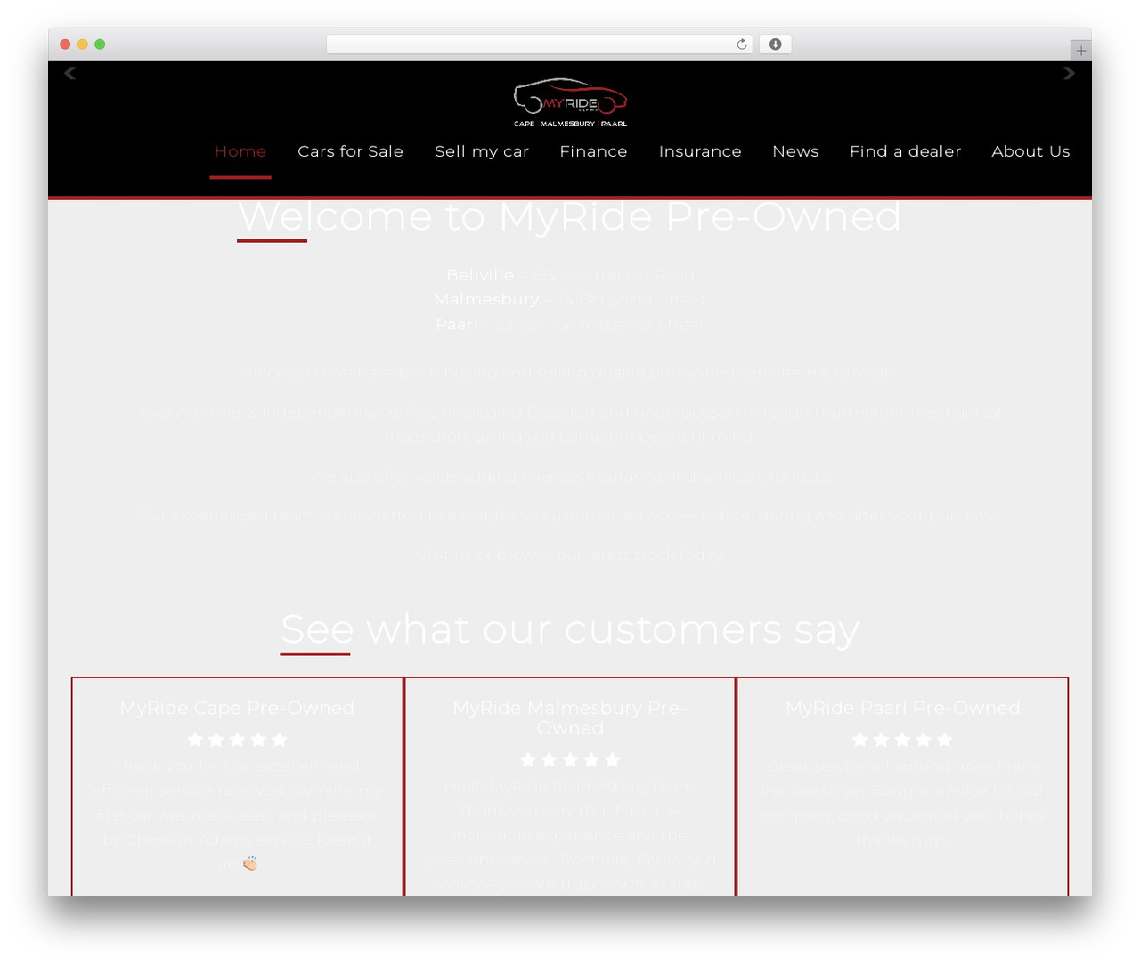 Genesis WordPress theme - myride.co.za Genesis WordPress theme - myride.co.za