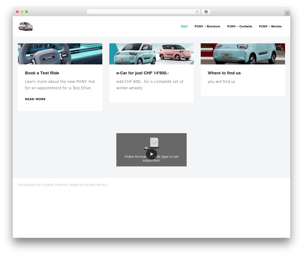 Shuttle Clean WordPress theme - e-kleinwagen.ch