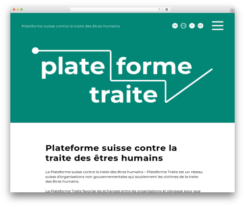 Plateform Traite WordPress theme - plateforme-traite.ch