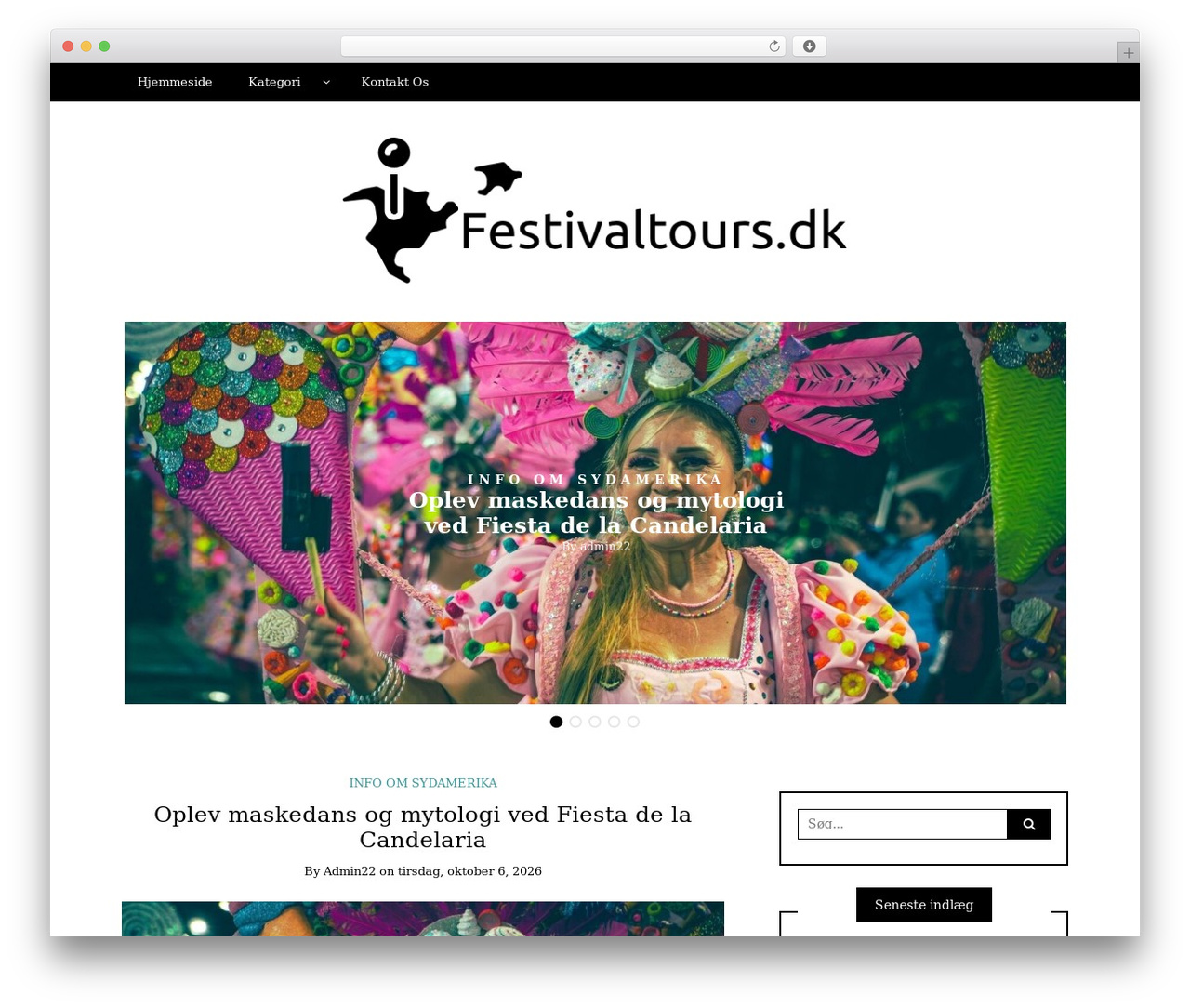 Theme WordPress Writee - festivaltours.dk