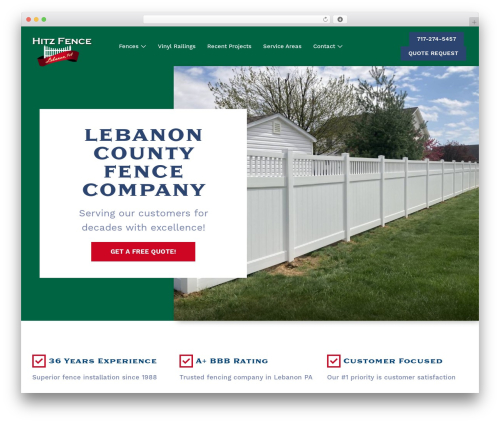 WebTek WordPress theme - hitzfencesupplies.com