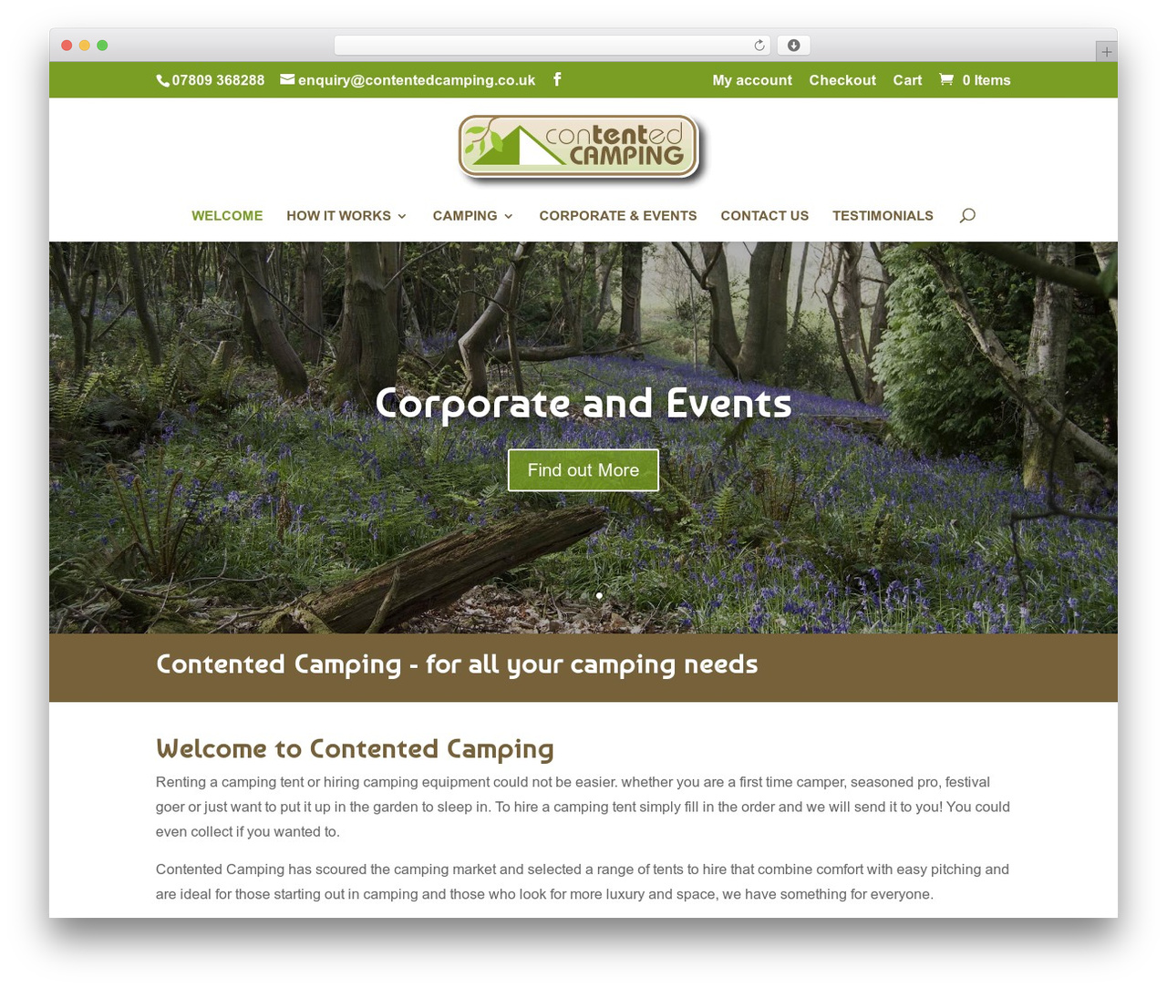 WordPress theme Divi - contentedcamping.co.uk