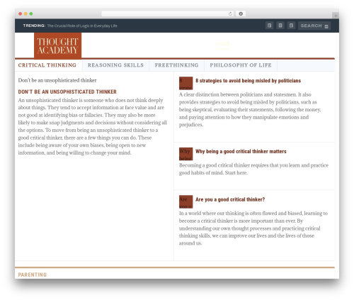 WordPress theme Extra - thoughtacademy.com