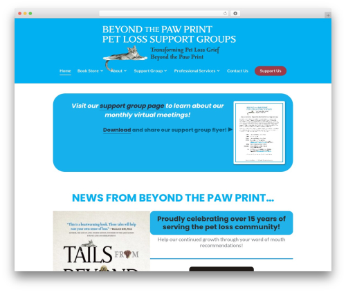 Stackable WordPress theme - beyondthepawprint.com