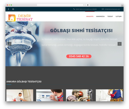WordPress theme Plumberx - demirtesisat.com