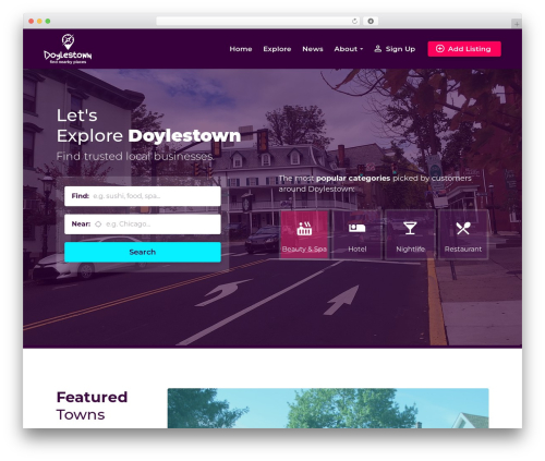 Lisner WordPress website theme - doylestownbusiness.com