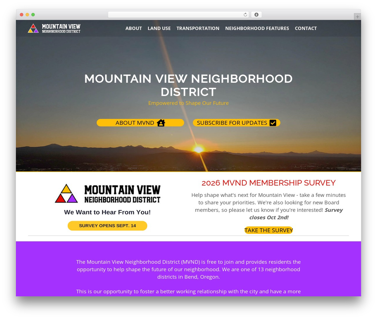 WordPress theme Mountain View NA - mountainviewneighborhood.com