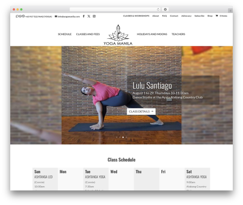 WordPress theme Divi - yogamanila.com