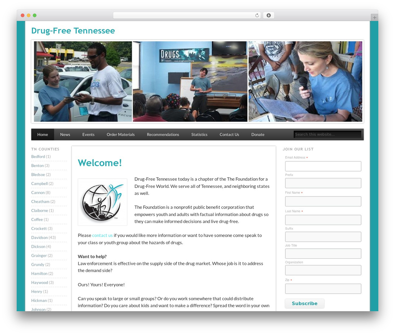 Esplanade WordPress theme - drugfreetn.org