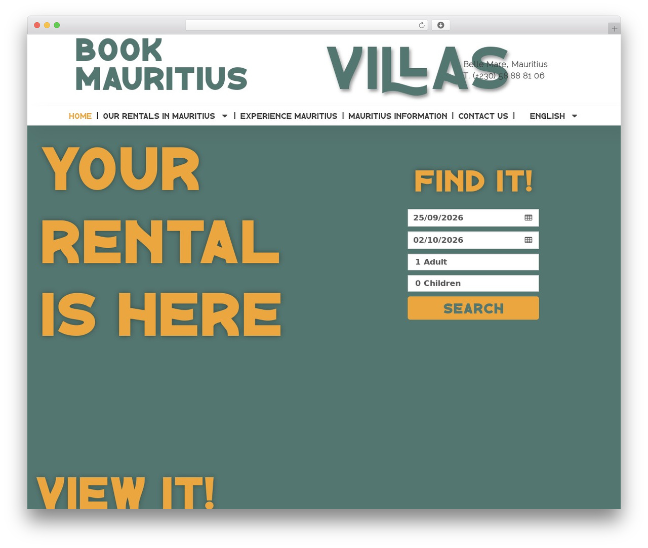Hello Elementor WordPress website theme - bookmauritius-villas.com