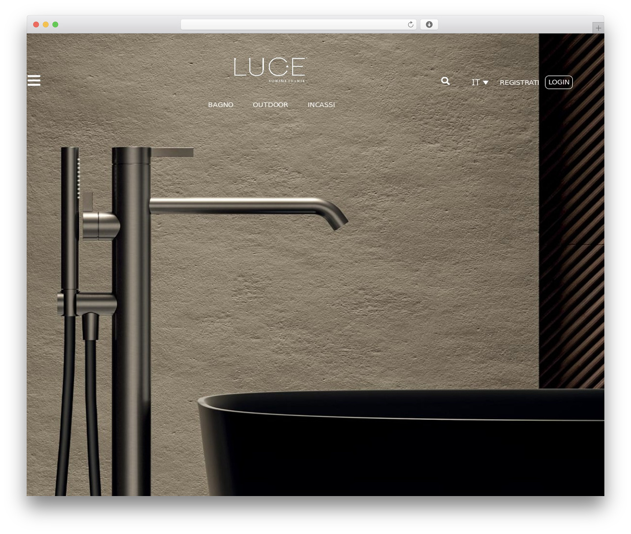 WordPress website theme Lucent - www.lucerubinetterie.it