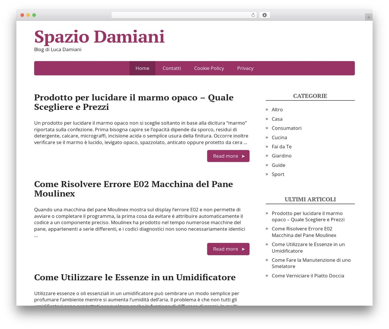 Basic WordPress theme - spaziodamiani.it Basic WordPress theme - spaziodamiani.it