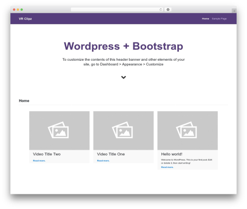WP Bootstrap Starter theme WordPress - vrclipz.com