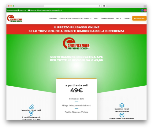 WordPress theme Divi - www.certificazioneprestazioneenergetica.it