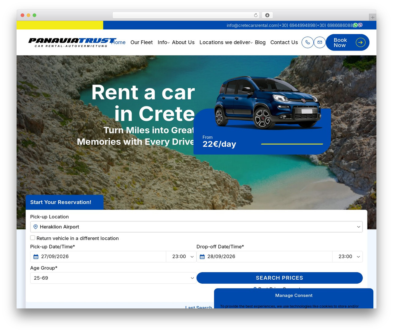 gocreations Custom Theme WordPress theme - cretecarsrental.com