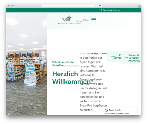 Valpix cookie info WordPress plugin - vallesia-apotheke.ch