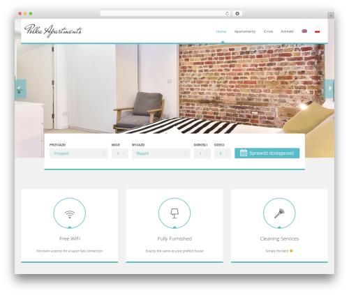 Accommodation WordPress theme - polkaapartments.com