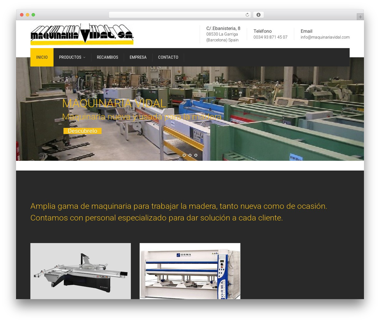 Factory WordPress website theme - maquinariavidal.com Factory WordPress website theme - maquinariavidal.com