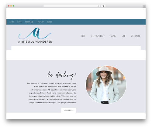 Harper WordPress theme - www.ablissfulwanderer.com