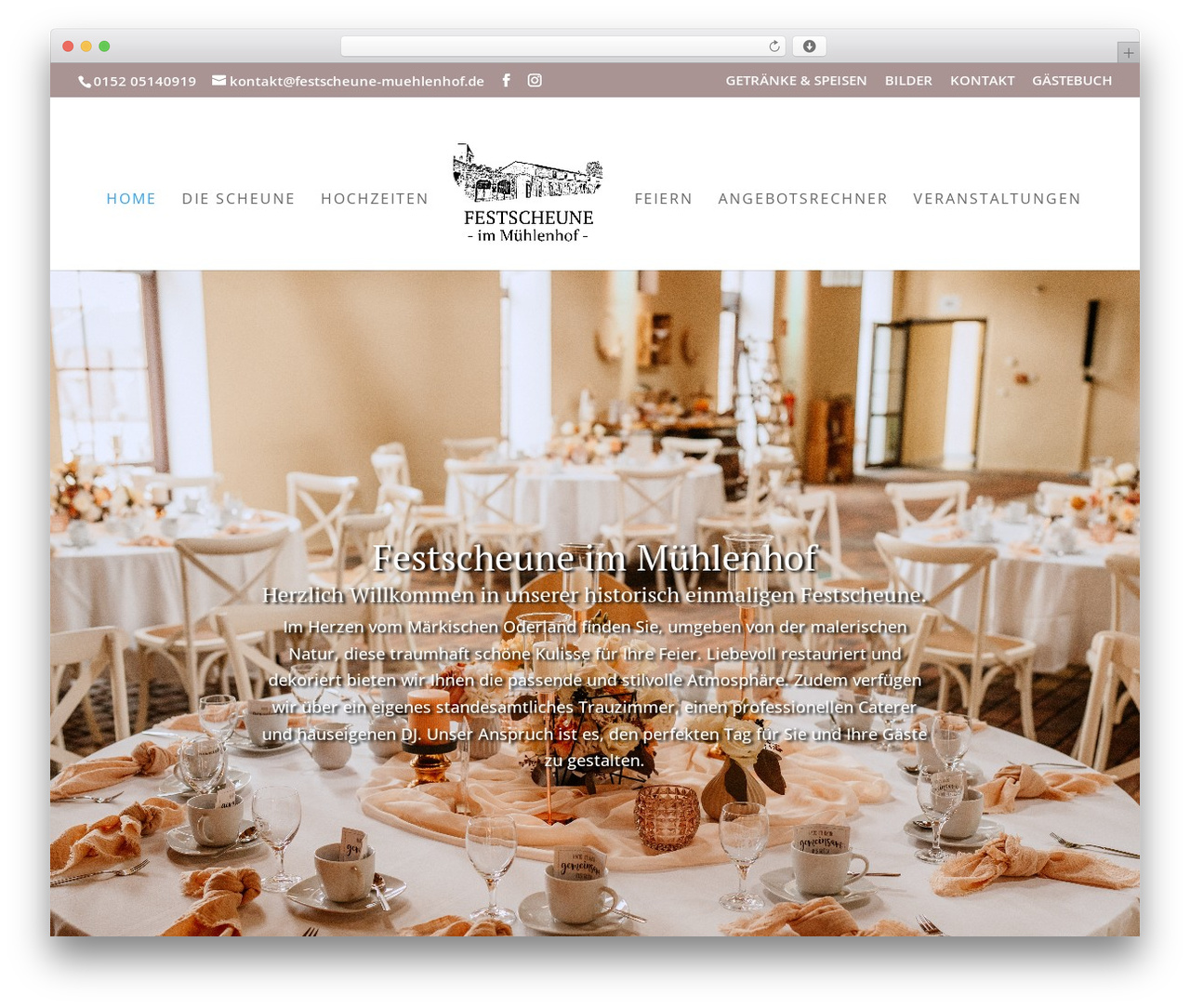 Divi theme WordPress - festscheune-muehlenhof.de