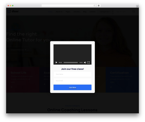 WordPress theme Dlear - backtheme.com/schools
