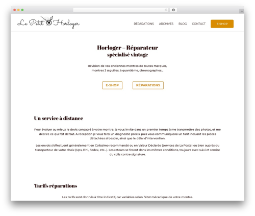 Divi theme WordPress - lepetithorloger.com
