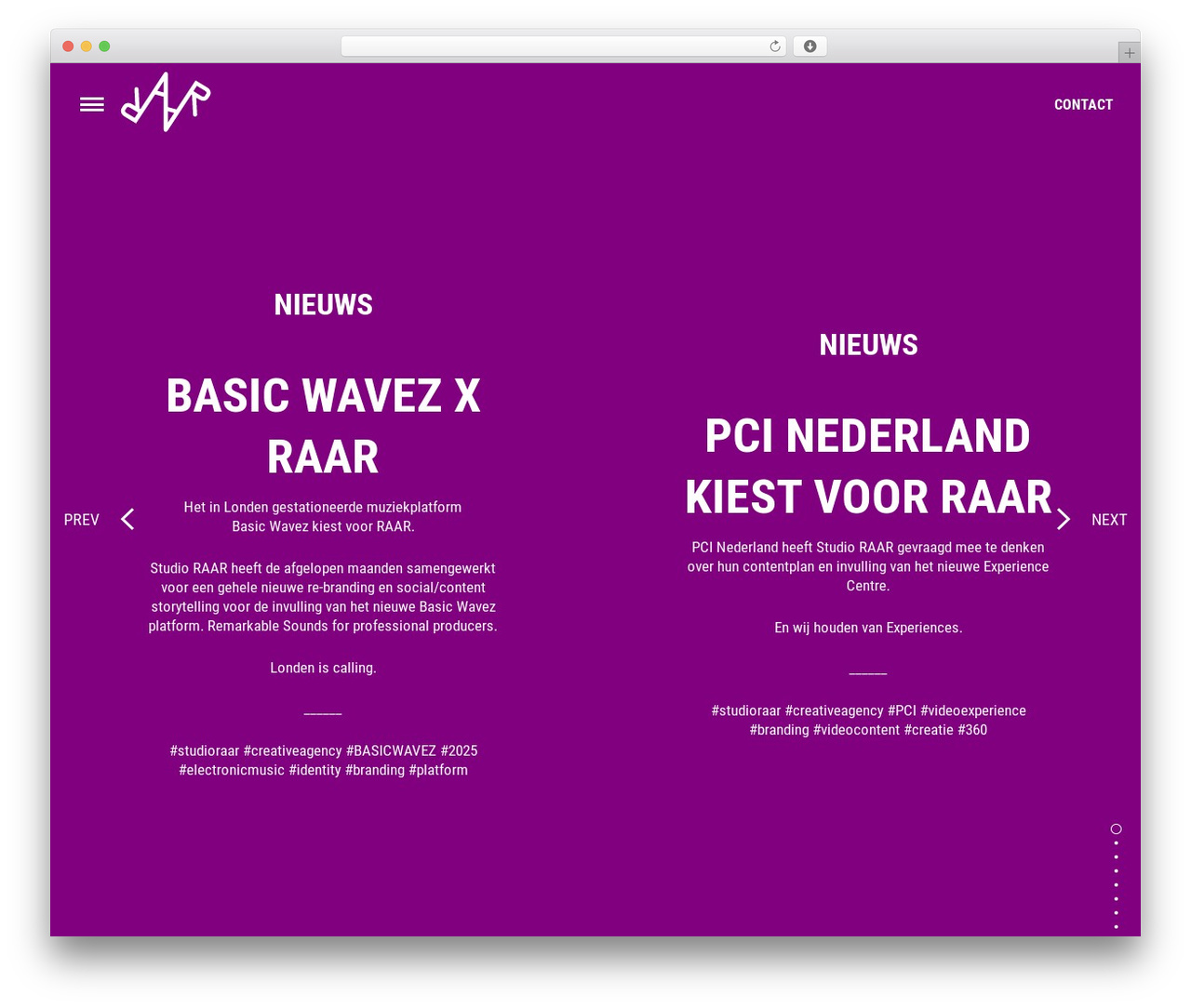 Studio RAAR WordPress theme - studioraar.nl