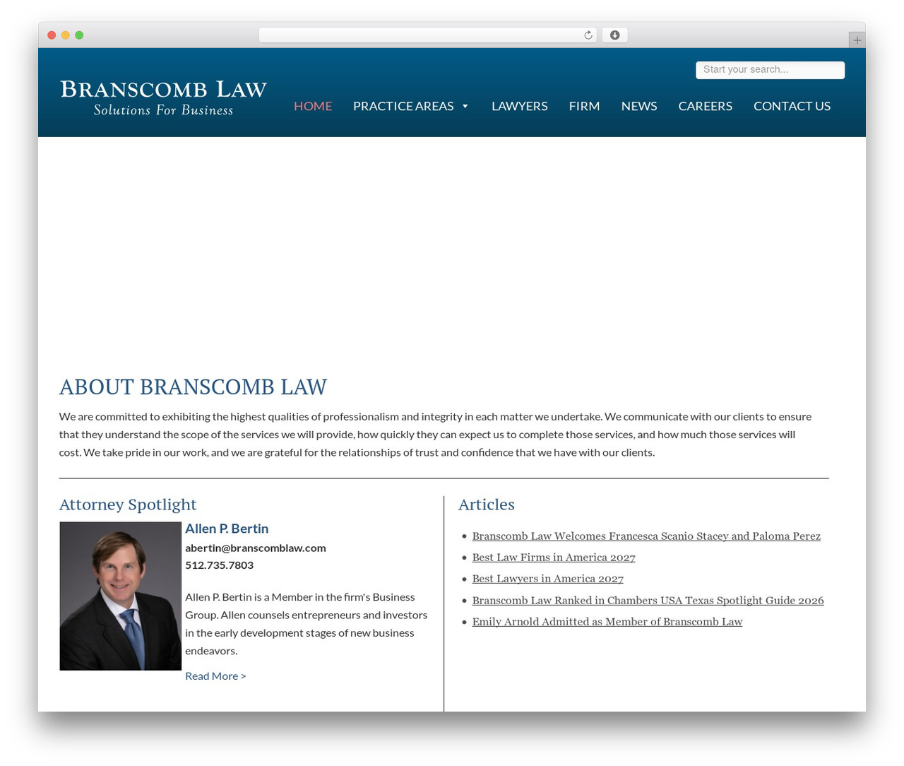 WordPress theme Uber - branscomblaw.com