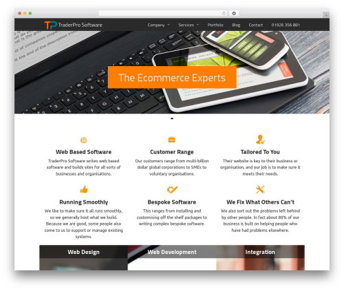 Hosted Developments company WordPress theme - traderpro.co.uk