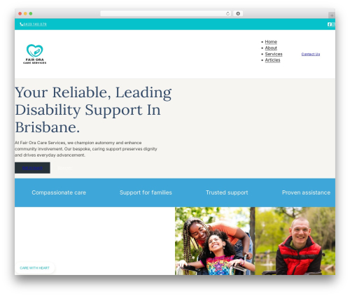 Theme WordPress Bricks - www.fairoracareservices.com.au