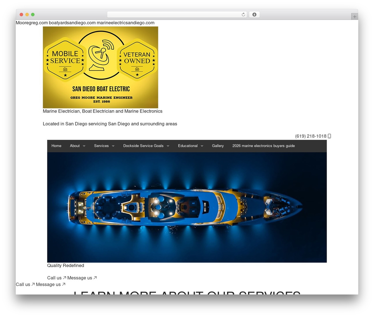 UI16 WordPress theme - sandiegoboatelectric.com